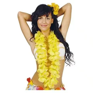 Collar Hawaiano gigante amarillo tamaño único 16406 GUIRCA