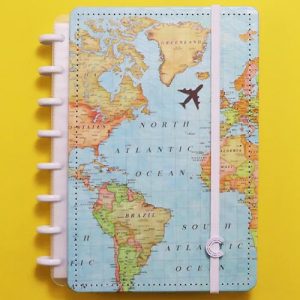 Cuaderno inteligente A5 mapa mundi azul