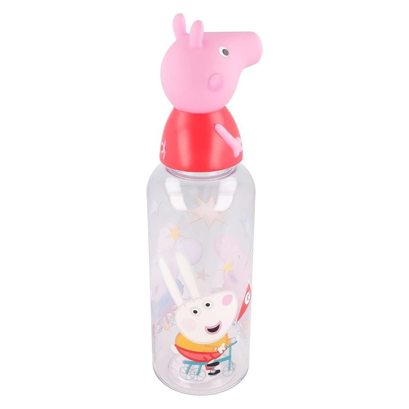 Botella agua reutilizable Peppa Pig con tapón 3D 560ml - Imagen 2