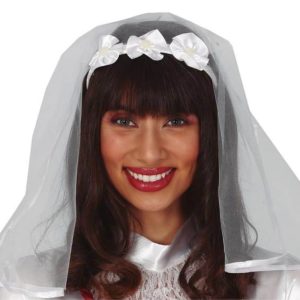Complemento para disfraz diadema de novia con su velo Guirca 18769