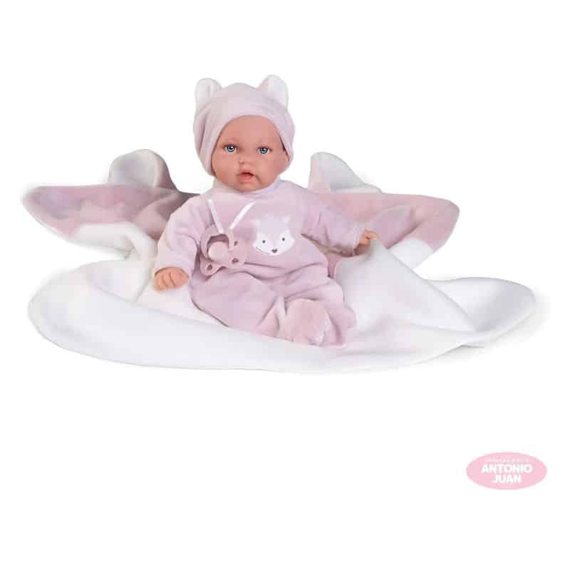 Muñeco Antonio Juan Petit blandito 27 cm con mantita de zorrito 2439 - Imagen 2
