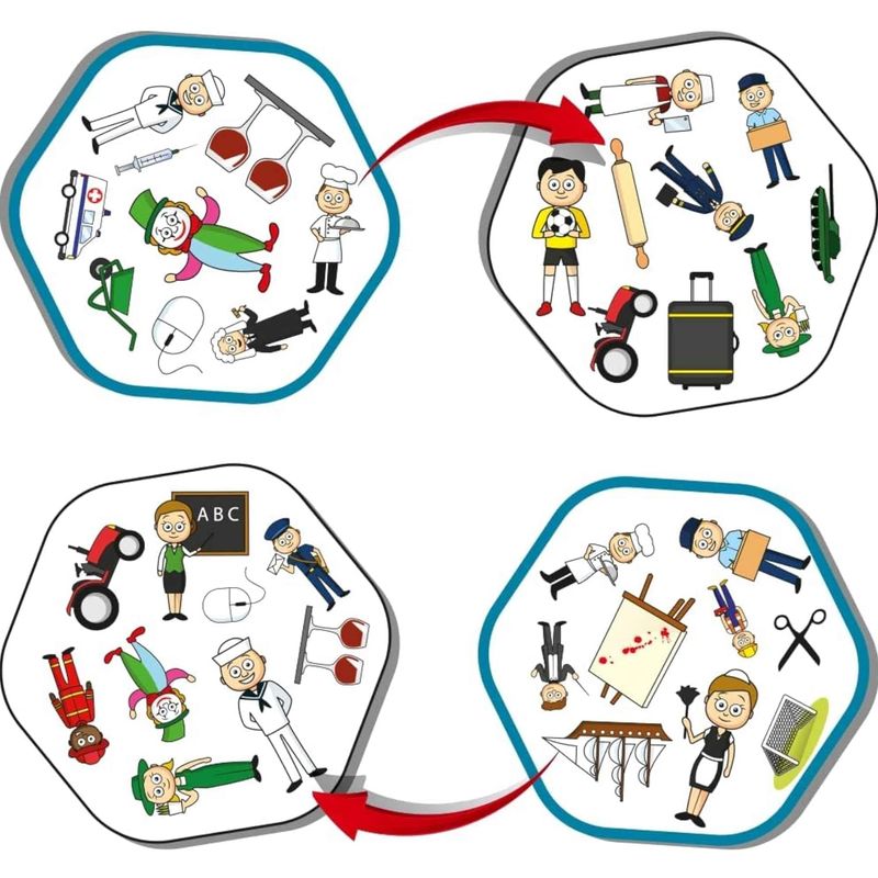 Juego reto visual Conectados encuentra y conecta profesiones Bizak 64119004 - Imagen 2