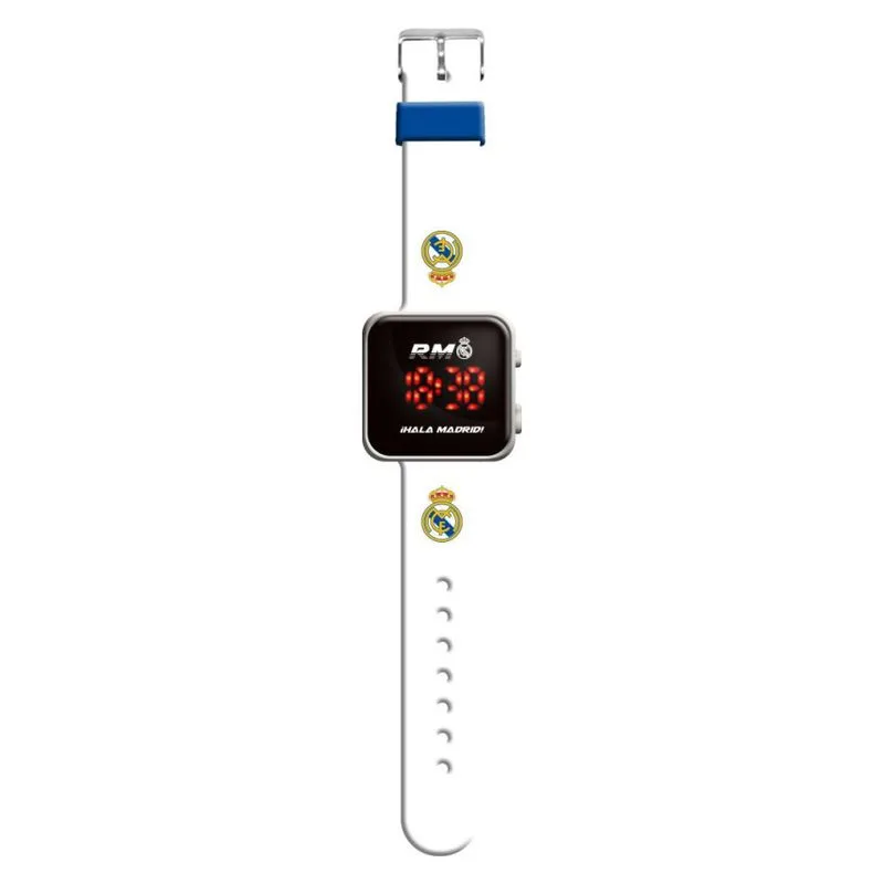 Reloj LED del Real Madrid con correa blanca y azul RM00016 KIDS EUROS
