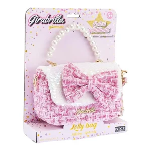Girabrilla Lolly Bag Bolso Tweed Rosa con Lazo 19058