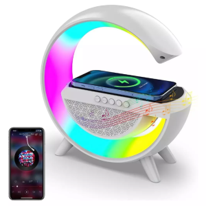 Lámpara Led Inteligente Bocina Cargador Inalámbrico 3 En 1