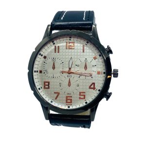 Reloj de Hombre de Forma Redondo Crema con Dorado (NC)