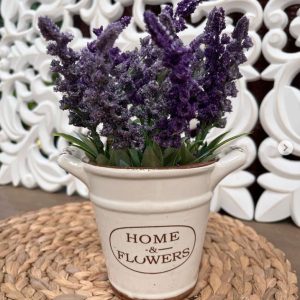 Plantas Artificial de Lavanda en Maceta de Cerámica