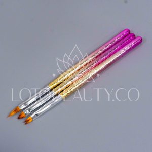 kit de pinceles para decorar uñas de cerdas sintéticas 3 unid fucsia