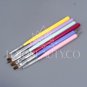 Kit de pincel doble punta para decorar y punzón para uñas