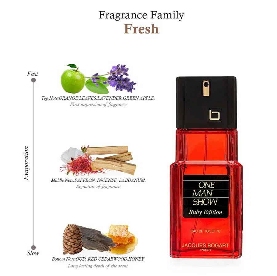 Perfume One Man Show Ruby de Jacques Bogart hombre edt 100ml - Imagen 5