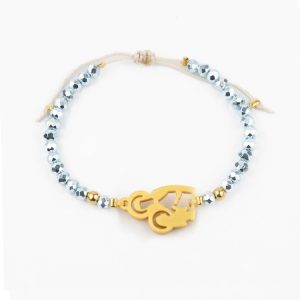 Pulsera Cristal Metalizado Azul Santa Ana