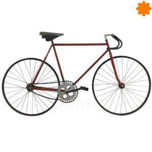 Bicicleta Fixie de color rojo y negro para decorar en la pared