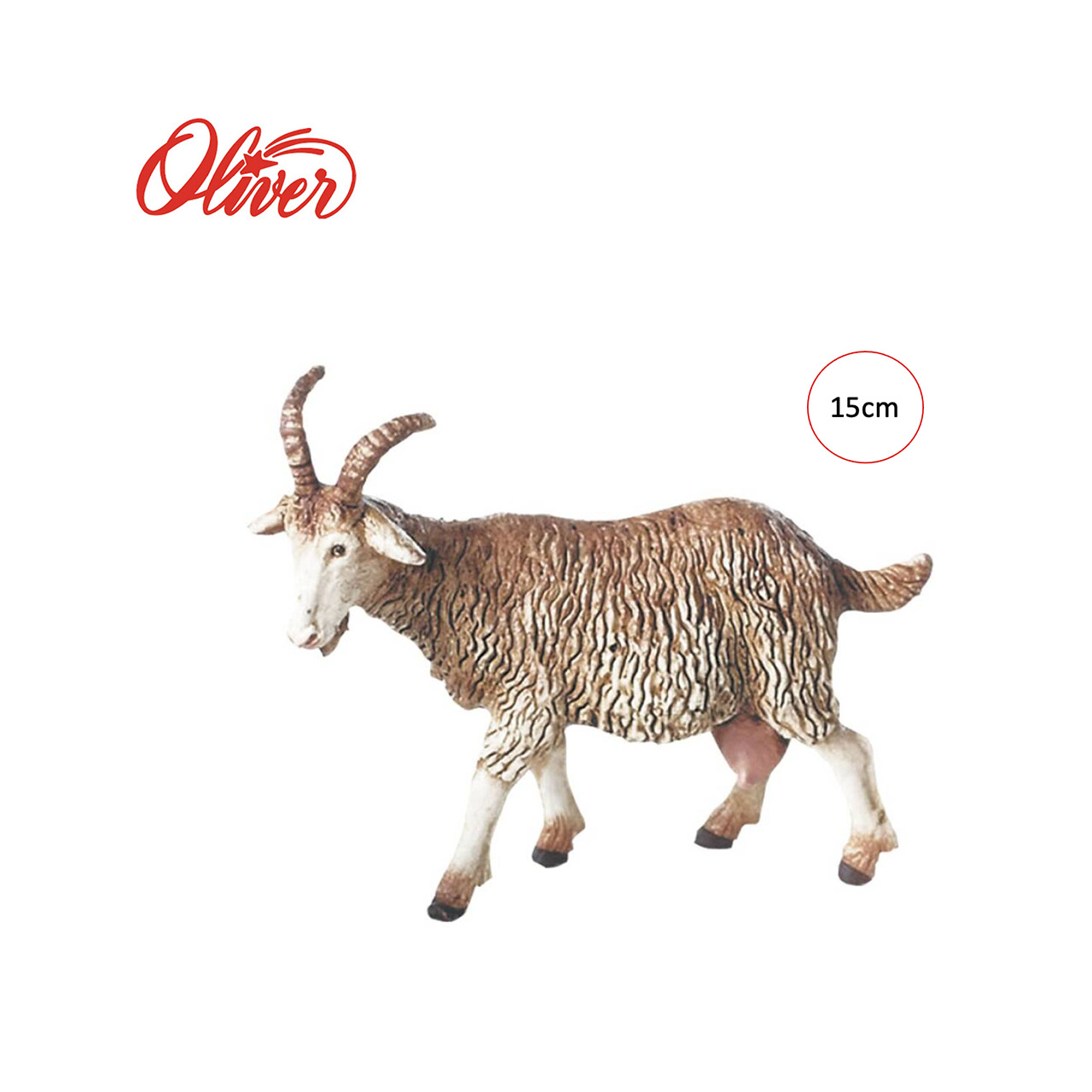 Figura de Cabra patinada para belén navideño 15cm Oliver