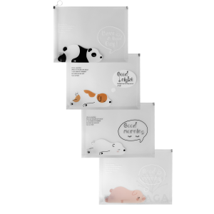 12 Folder Carpeta Sobre Plastico Panda Tamaño Carta H003