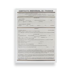 Block Contrato Individual De Trabajo 50 Hojas Tamaño Carta