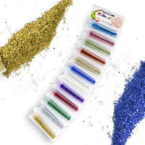 12 Tubos Diamantina Brillantina Polvo Colores Manualidades