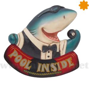 Divertida placa de Tiburón para salón de billar