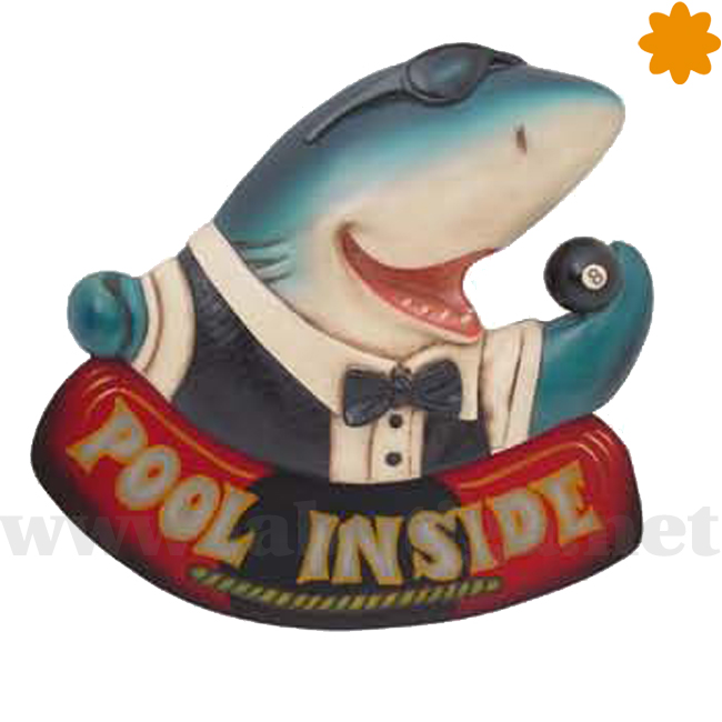 Divertida placa de Tiburón para salón de billar