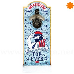 Fantástico abridor para la pared con un divertido estampado de marinero