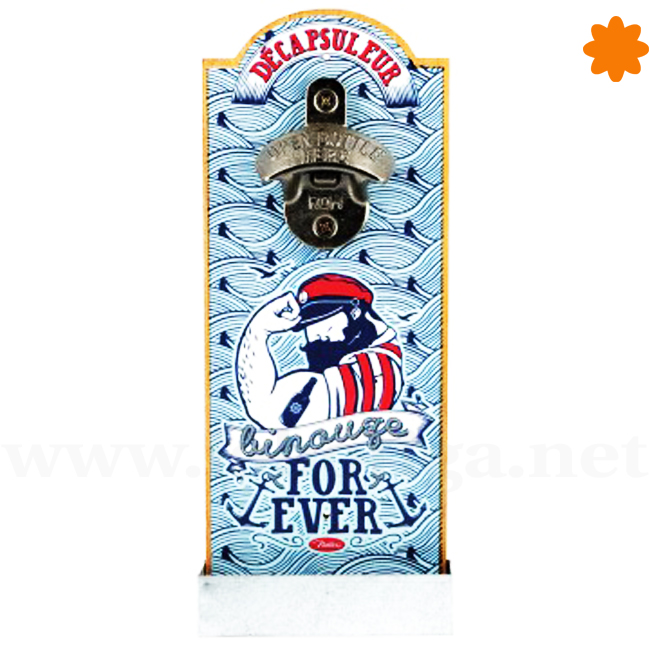 Fantástico abridor para la pared con un divertido estampado de marinero