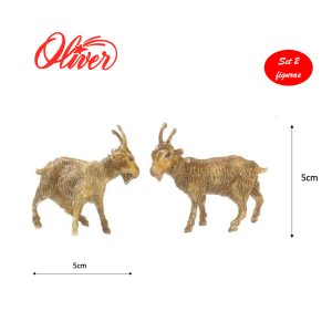 Figuras Cabras para belén navideño 5x5cm Oliver set 2 uds