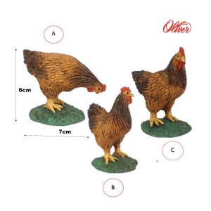 Figuras de Gallina 6cm  marmolina para belén navideño Oliver