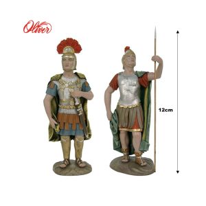 Figuras Romanos Marmolina para belén navideño12cm Oliver set 2uds