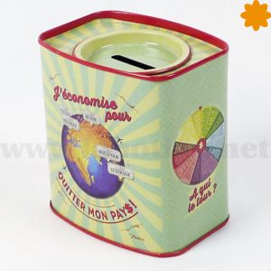 Hucha Metálica con forma rectangular «J’économise»