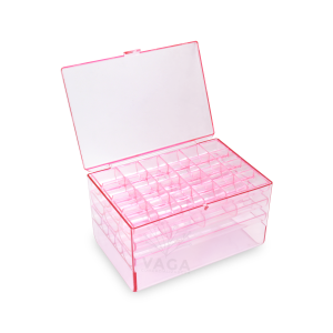 Exhibidor De Joyería Acrilico Rosa 3 Divisiones