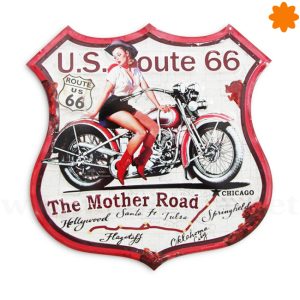 Lámina de metal ruta 66 para regalar a una motera