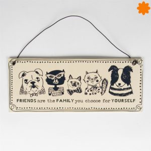 Original placa decorativa con perros y gatos de metal