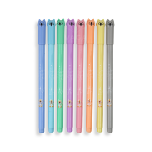 8 Pluma De Gel Color Rotulador Cabeza Gatito Gp1960