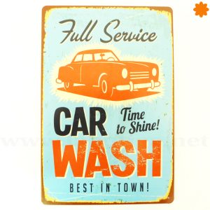 Rótulo metálico «car wash» ¡El mejor de la ciudad!