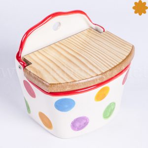 Salero cerámica decorado con topos