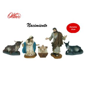 Figuras Nacimiento Belén navideño 15cm Oliver set 5uds